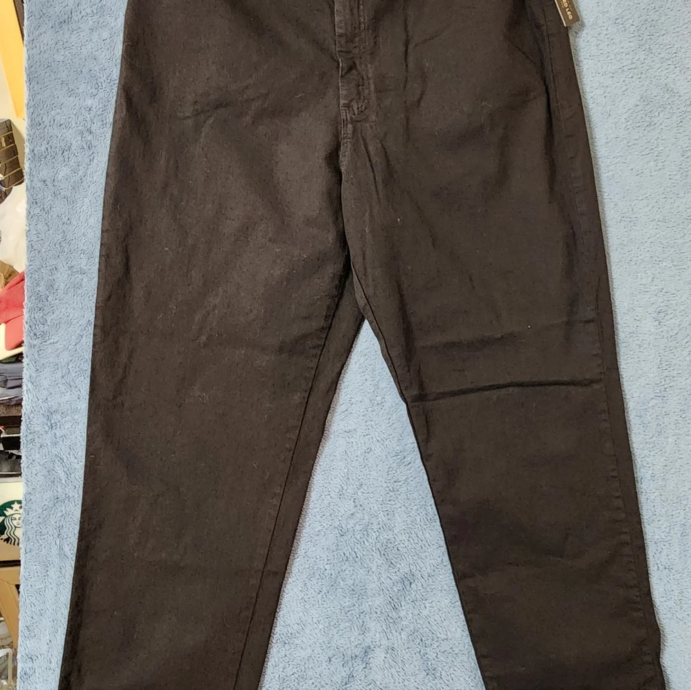 2 pair Lee Jeans Women's 18 Short Elastic Waist Relaxed Tapered Mid Rise Black - Picture 4 of 10